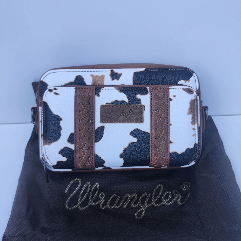 Wrangler Women's Cowhide Pattern Bag - Brown and White